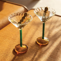 &Klevering - Coupe juego de 2 copas de cóctel verde perla &Klevering
