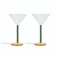 &Klevering - Coupe juego de 2 copas de cóctel verde perla &Klevering
