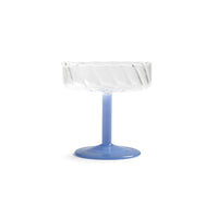 &Klevering - Juego de 2 copas de cóctel Coupe Twirl azul &Klevering