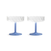 &Klevering - Juego de 2 copas de cóctel Coupe Twirl azul &Klevering