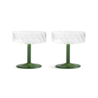 &Klevering - Coupe twirl verde oscuro Juego de 2 copas de cóctel &Klevering