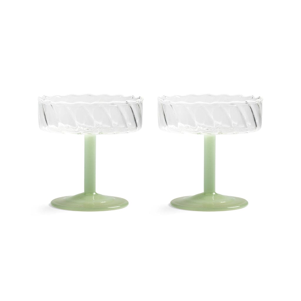&Klevering - Juego de 2 copas de cóctel Coupe Twirl Green &Klevering