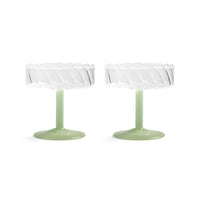 &Klevering - Juego de 2 copas de cóctel Coupe Twirl Green &Klevering