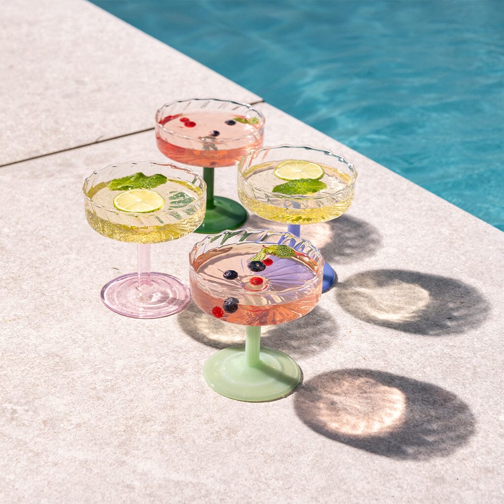 &Klevering - Juego de 2 copas de cóctel Coupe Twirl Green &Klevering