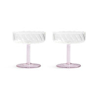 &Klevering - Juego de 2 copas de cóctel Coupe Twirl rosa &Klevering