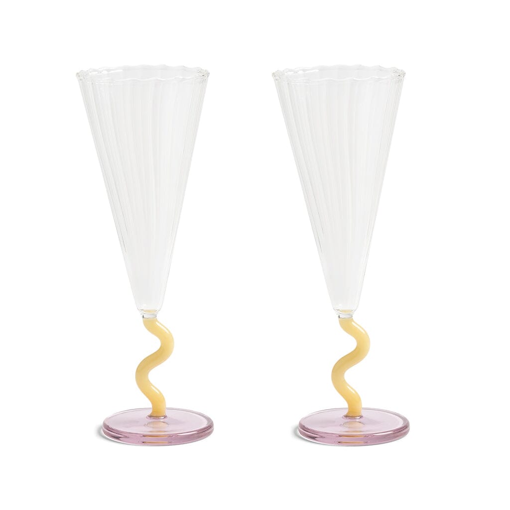 &Klevering - Juego de 2 copas de champán curvas de caramelo &Klevering