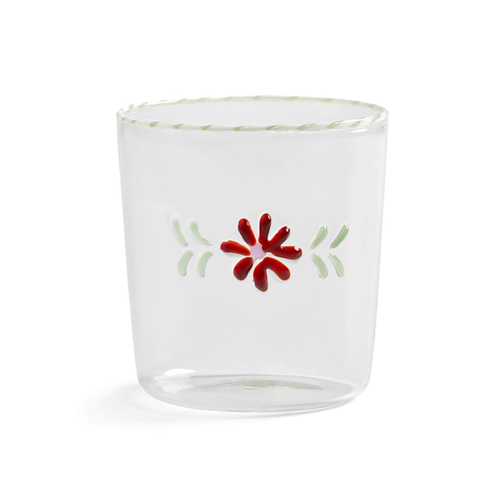 &Klevering - Juego de 2 vasos de cristal flora rojo &Klevering