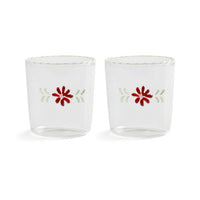 &Klevering - Juego de 2 vasos de cristal flora rojo &Klevering
