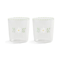 &Klevering - Juego de 2 vasos de cristal flora blanco &Klevering