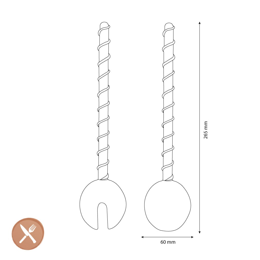 &Klevering - Cubiertos para ensalada Sling - Cubiertos para ensalada rosa &Klevering