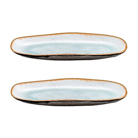 Medard de Noblat - Shadow Aqua - Fuente ovalada grande 35,5 x 14 cm (juego de 2) Medard de Noblat - Cuenco grande para servir Shadow Aqua 35,5 x 14 cm (juego de 2) Cuenco para servir Medard de Noblat