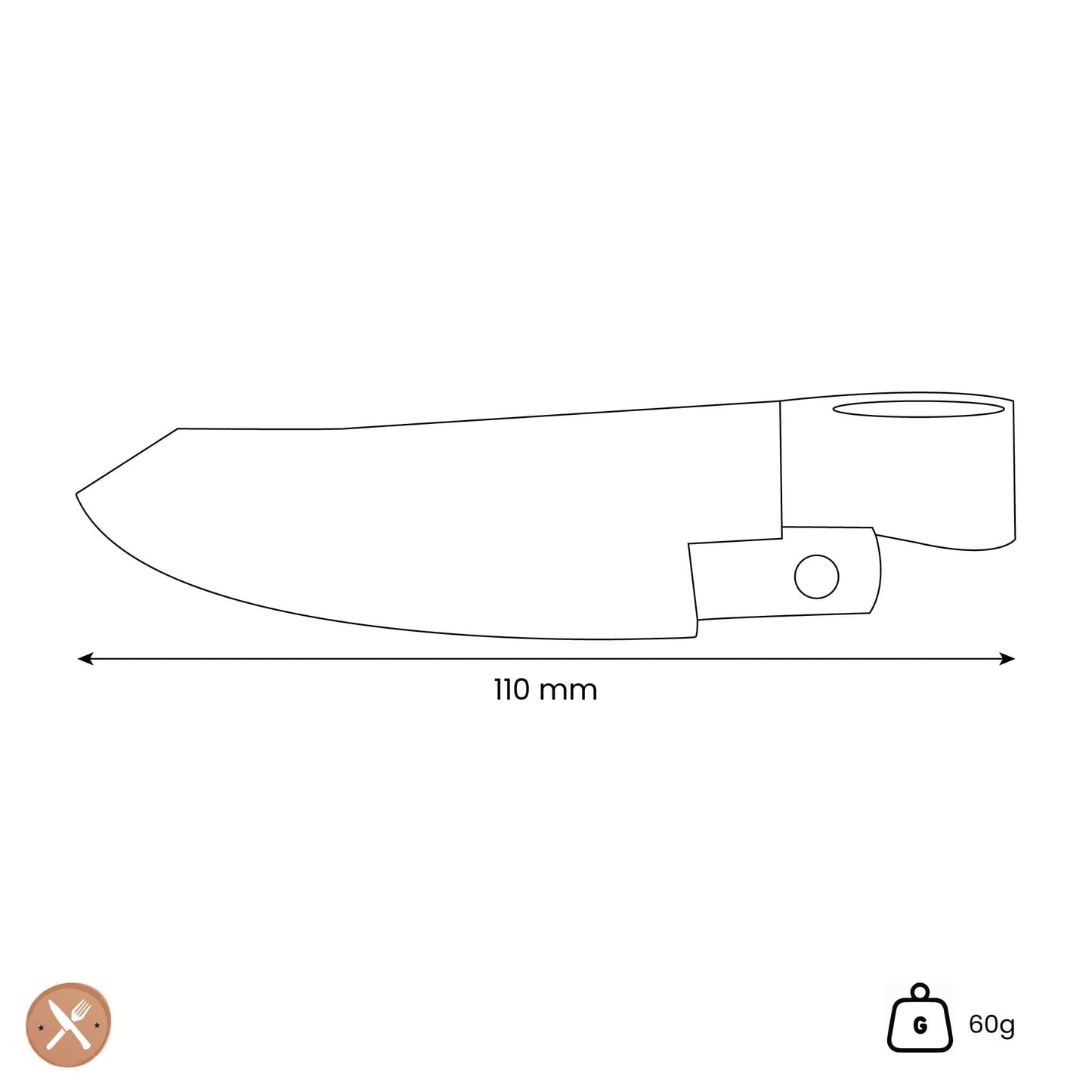 Messermeister - Funda de cuero de 11 cm de largo para el cuchillo de cocinero Overland Funda para cuchillo Messermeister