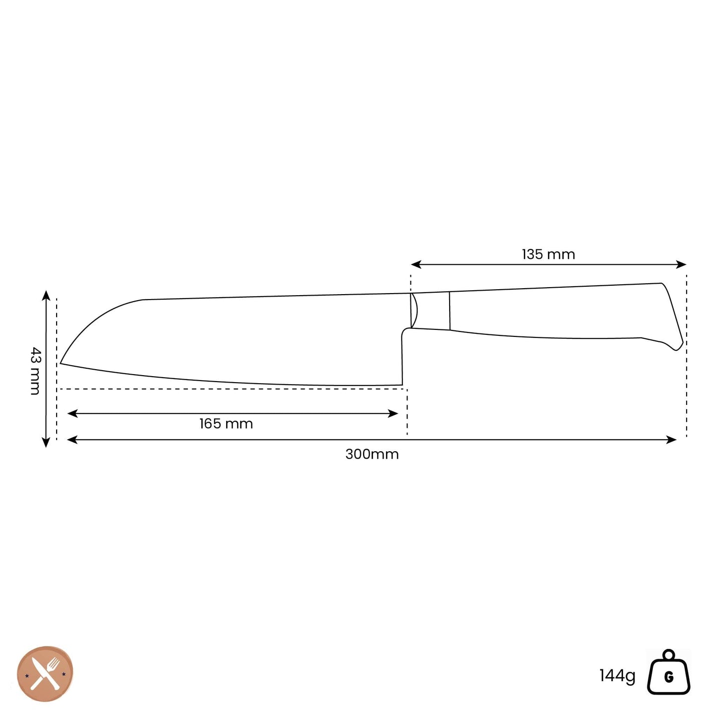 Messermeister - Santoku de lujo Oliva de 16,5 cm con hoyuelos Cuchillo Santoku Messermeister