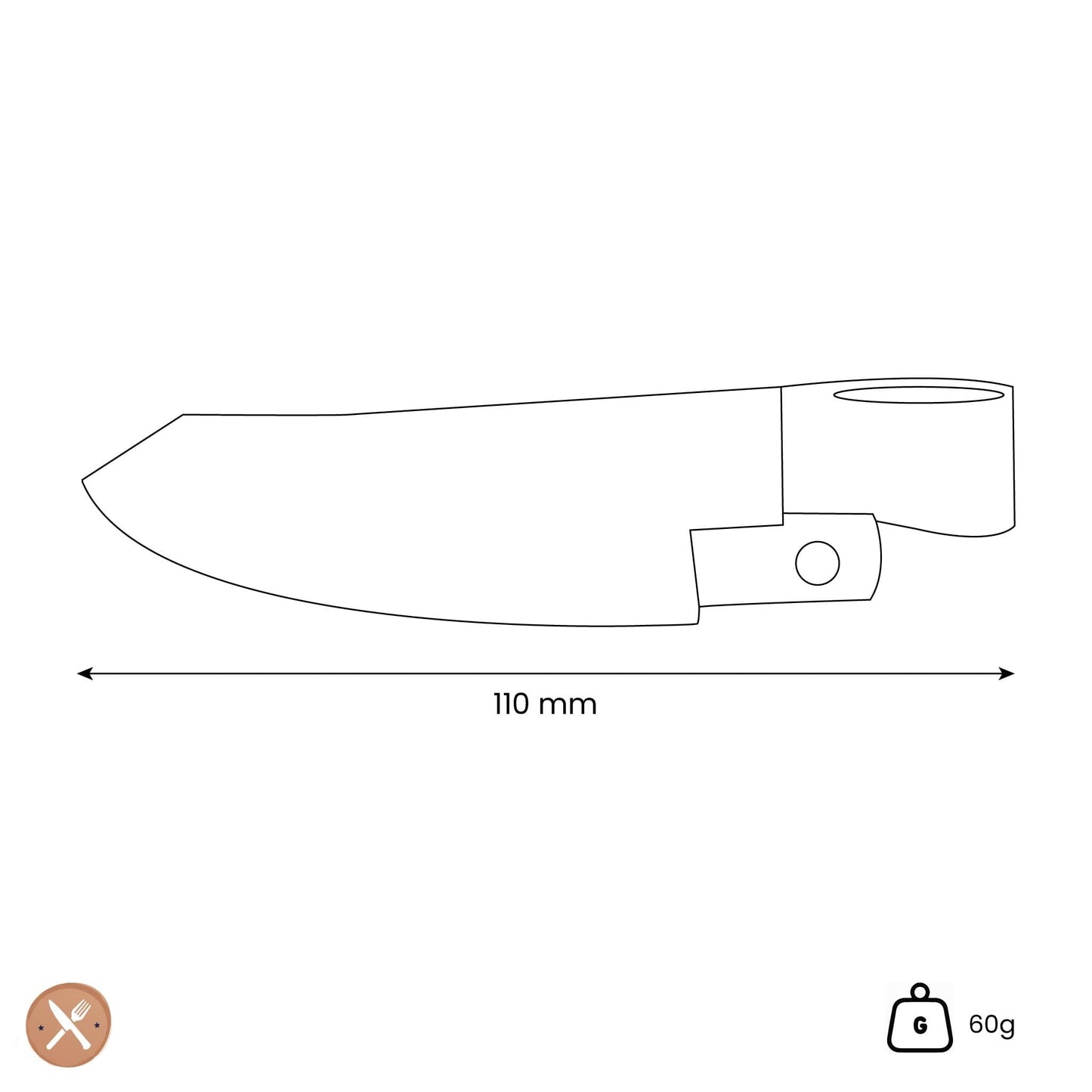 Messermeister - Funda de cuero de 20 cm de largo para el cuchillo de cocinero Overland Funda para cuchillo Messermeister