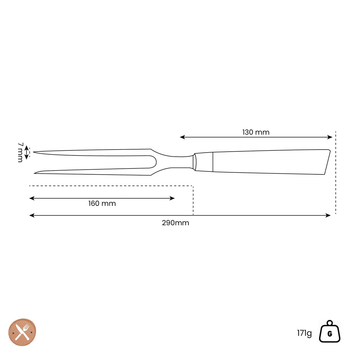 Messermeister - oliva luxe 16.5 tenedor de carne Tenedor de carne Messermeister