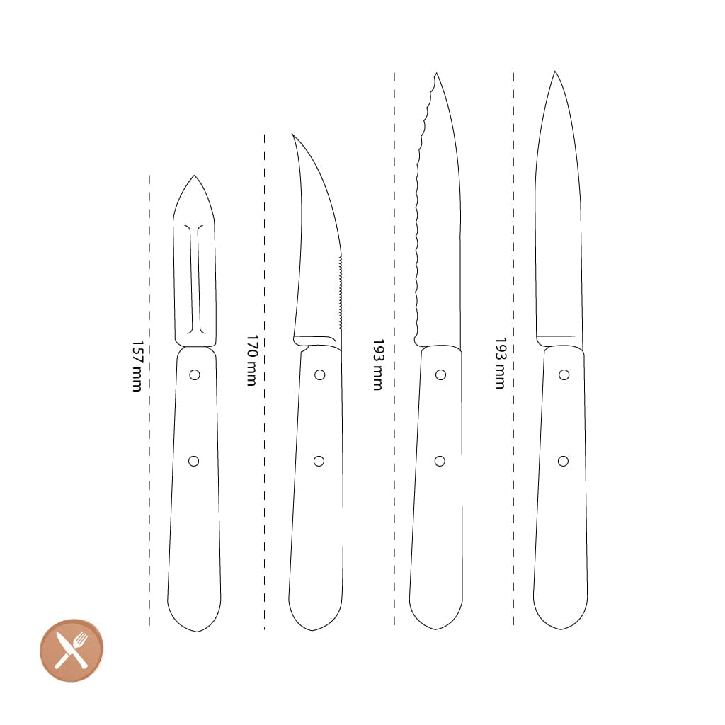 Opinel - Juego de cocina 4 piezas, Opinel, Les Essentiels Oliva Opinel