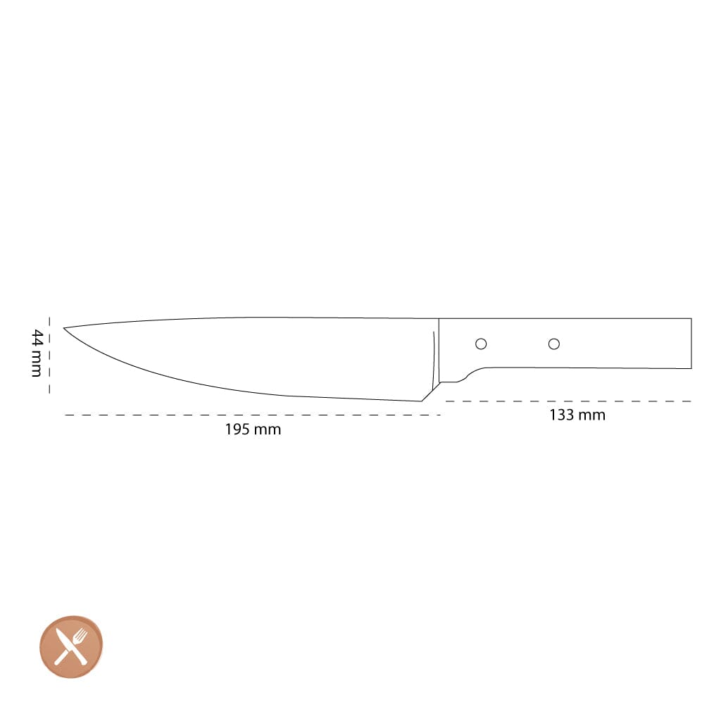 Opinel - Cuchillo cocinero N°118, Parallèle, acero inoxidable/madera Opinel