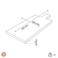 Tabla de servir ovalada de madera de nogal puro de 49 x 20 x 2 cm. Utensilios de cocina ovalados.