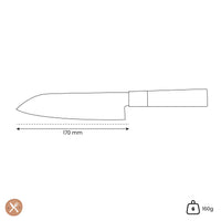 Satake - Cuchillo santoku japonés Madera de Magnolia 17 cm Cuchillo Santoku Satake