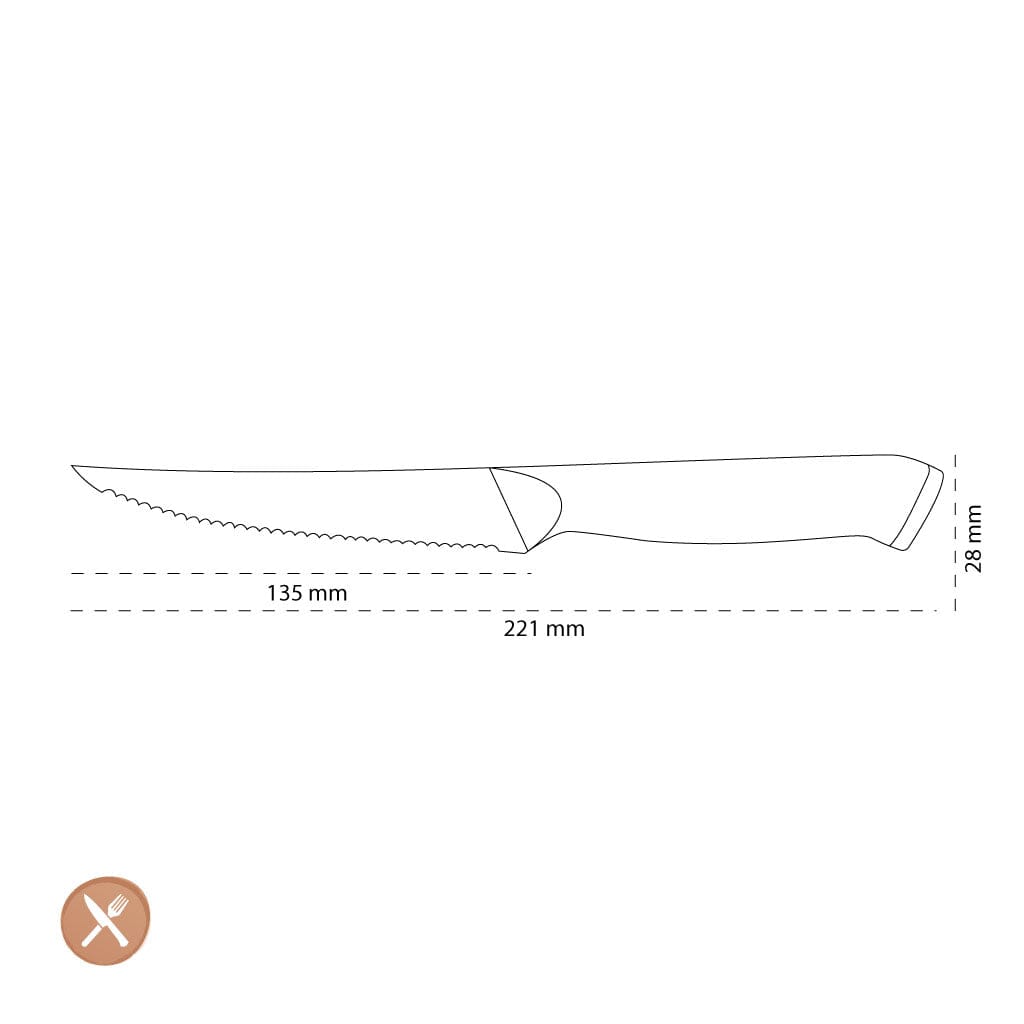 Shinrai Japón - Cuchillo para carne de Damasco Eclipse Series de 13 cm. Shinrai Japón