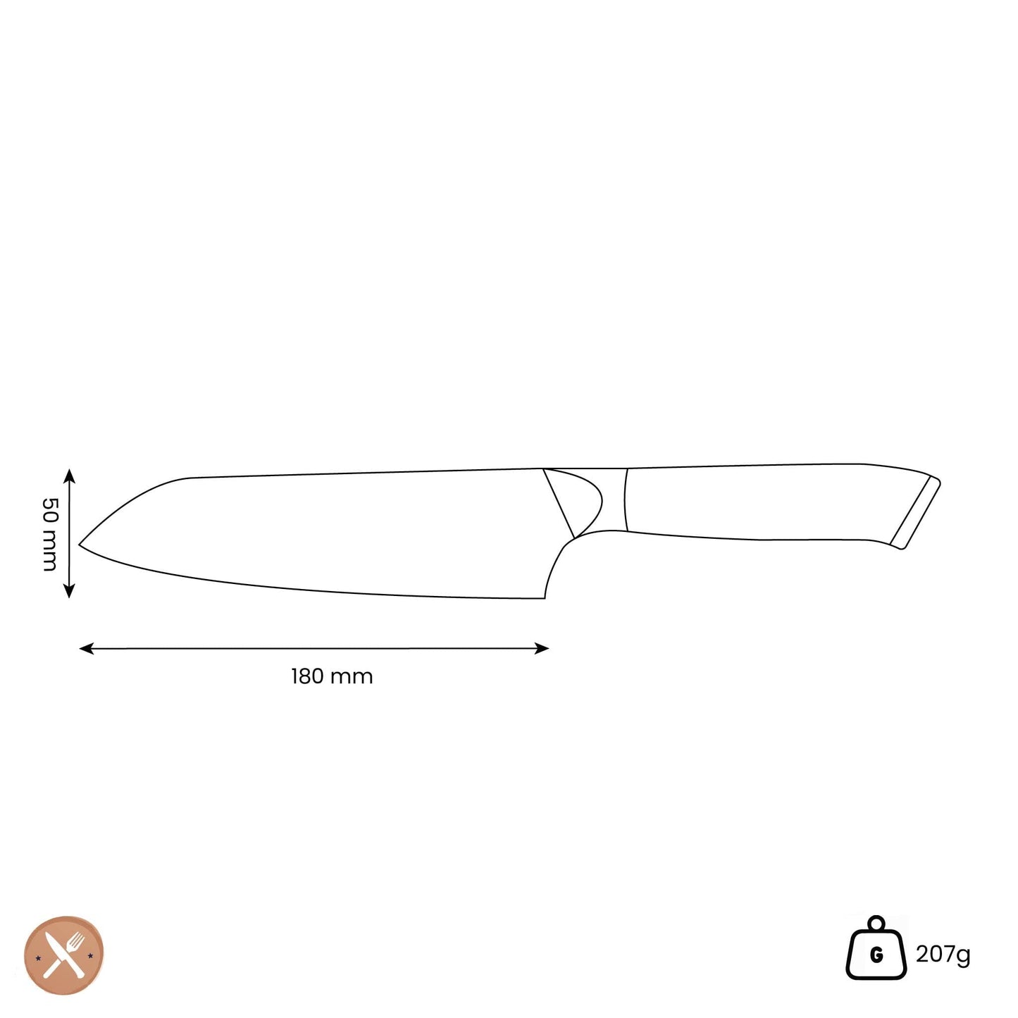 Shinrai Japón - Cuchillo Santoku de Damasco con Joyas de Nácar de 18 cm Cuchillo Santoku Shinrai Japón