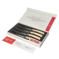 Cuchillos Shinrai - Estampado Akari Damasco 4 Cuchillos para Carne Cuchillos Shinrai de 12 cm