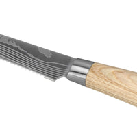 Cuchillos Shinrai - Estampado Akari Damasco 4 Cuchillos para Carne Cuchillos Shinrai de 12 cm