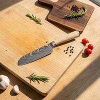 Cuchillos Shinrai - Akari Damascus Print Cuchillo Santoku 13 cm Cuchillo Santoku Cuchillos Shinrai