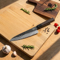 Cuchillos Shinrai - Edición Blackout Cuchillo de chef de Damasco de 20 cm Cuchillo de chef Shinrai