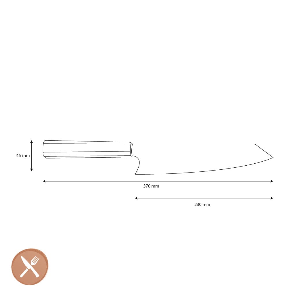 Cuchillos Shinrai - Cuchillo Kiritsuke de Damasco de 7 capas - Edición especial Cuchillo Kiritsuke de 23 cm Shinrai Knives