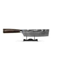 Juego de cuchillos Shinrai Knives - Juego de 3 cuchillos con estampado de Damasco - Cuchillo de chef + cuchillo nakiri + cuchillo para pelar.