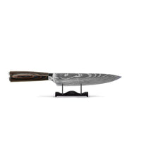 Juego de cuchillos Shinrai Knives - Juego de 5 piezas con estampado de Damasco - Cuchillo de chef + Cuchillo de pan + Nakiri + Santoku pequeño + Cuchillo pelador.