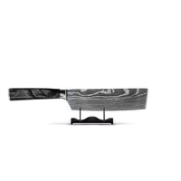 Couteaux Shinrai - Coffret de 3 couteaux en époxy onyx à motif damassé - Couteau de chef + Nakiri + Couteau d'office