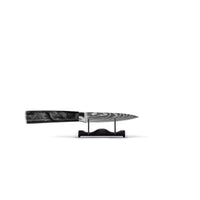 Couteaux Shinrai - Coffret de 3 couteaux en époxy onyx à motif damassé - Couteau de chef + Santoku + Couteau d'office