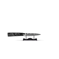Couteaux Shinrai - Coffret de 9 couteaux en résine époxy onyx à motif damassé