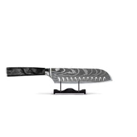 Couteaux Shinrai - Coffret de 9 couteaux en résine époxy onyx à motif damassé
