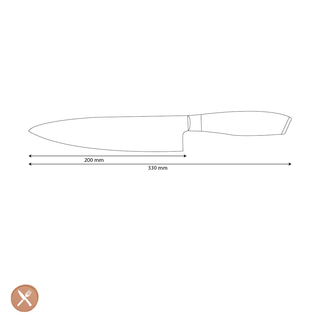 Couteaux Shinrai - Couteau de chef en bois Damask Pakka 20 cm Couteau de chef Couteaux Shinrai