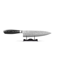 Couteaux Shinrai - Coffret complet en bois de Damas Pakka - Ensemble de couteaux complet avec bloc, planche à découper et pierre à aiguiser