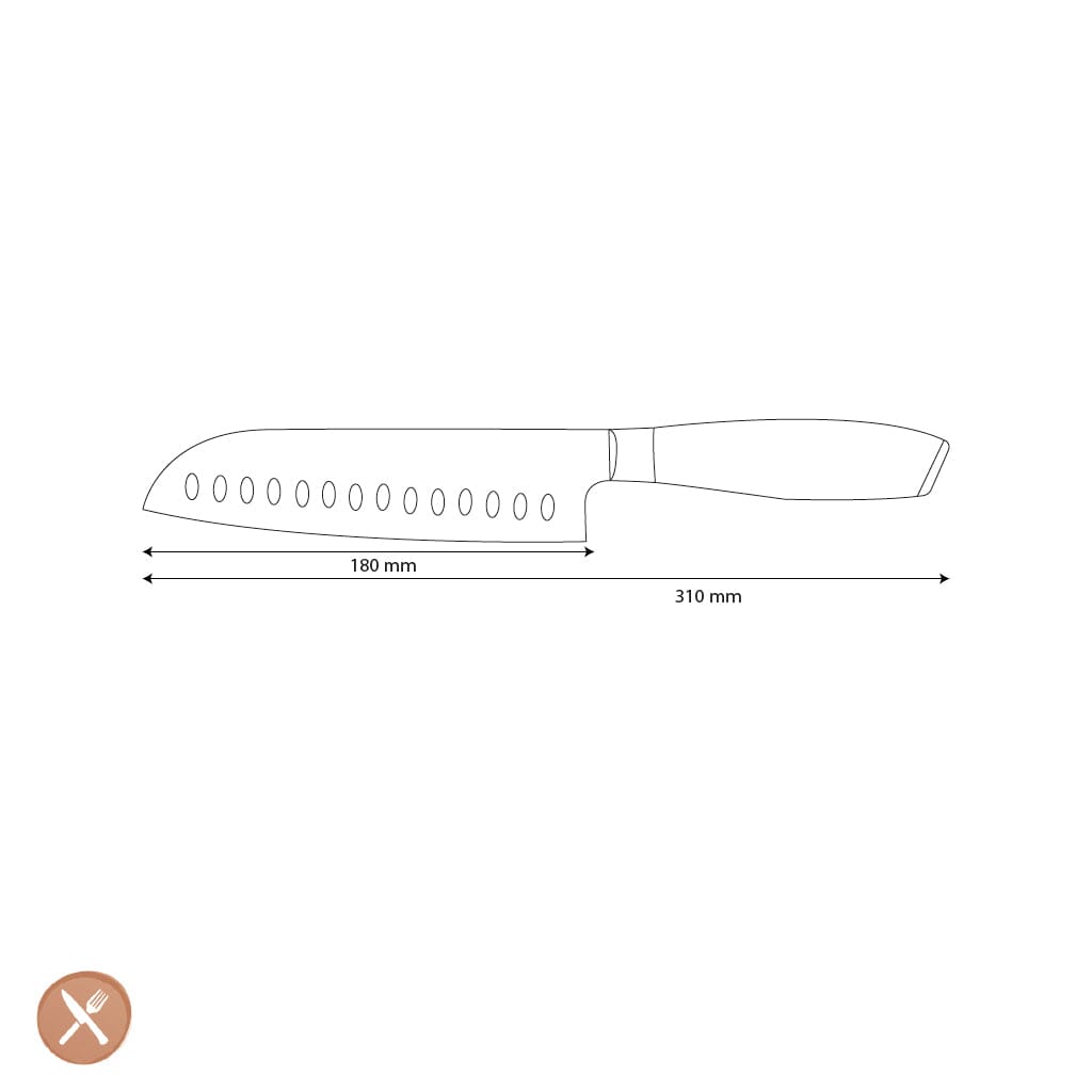 Couteaux Shinrai - Damassé Pakka Bois Santoku 18 cm Couteau Santoku Couteaux Shinrai