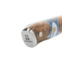 Cuchillos Shinrai - Serie Eclipse, cuchillo para carne de Damasco de 13 cm. Cuchillo para carne Shinrai.