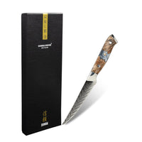 Cuchillos Shinrai - Serie Eclipse, cuchillo para carne de Damasco de 13 cm. Cuchillo para carne Shinrai.