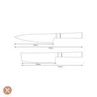 Cuchillos Shinrai - Juego de cuchillos de Damasco de 2 piezas con acabado epoxi y ónix - Juego de cuchillo de chef + cuchillo nakiri Shinrai Knives