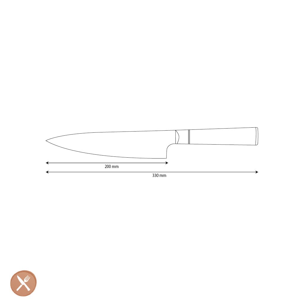 Cuchillos Shinrai - Cuchillo de chef de acero damasco con ónix y resina epoxi de 20 cm