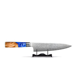 Shinrai Japan - Cuchillo Chef Damasco Epoxi Zafiro 20 cm Shinrai Knives - Epoxy Sapphire 6-delige Damascus Messenset Messenset Shinrai Knives