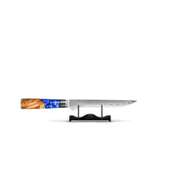 Shinrai Knives - Juego de 6 cuchillos Epoxy Sapphire + Bloque de cuchillos de doble filo Cito Juego de cuchillos con bloque Shinrai Knives