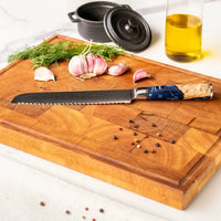 Shinrai Knives - Juego de 6 cuchillos Epoxy Sapphire + Bloque de cuchillos de doble filo Cito Juego de cuchillos con bloque Shinrai Knives