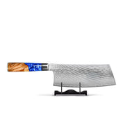 Shinrai Knives - Juego de 6 cuchillos Epoxy Sapphire + Bloque para cuchillos Juego de cuchillos giratorios con bloque Shinrai Knives