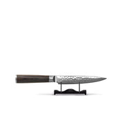 Cuchillos Shinrai - Juego de cuchillos de Damasco martillado BR de 5 piezas + Bloque para cuchillos Juego de cuchillos giratorios con bloque Cuchillos Shinrai