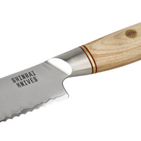 Shinrai Knives - Juego de 4 piezas Hikari Damascus - Cuchillo chef + Santoku + Cuchillo para pan + Cuchillo pelador Shinrai Knives Knife Set