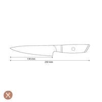 Couteaux Shinrai - Couteau de bureau Hikari Damascus 13 cm